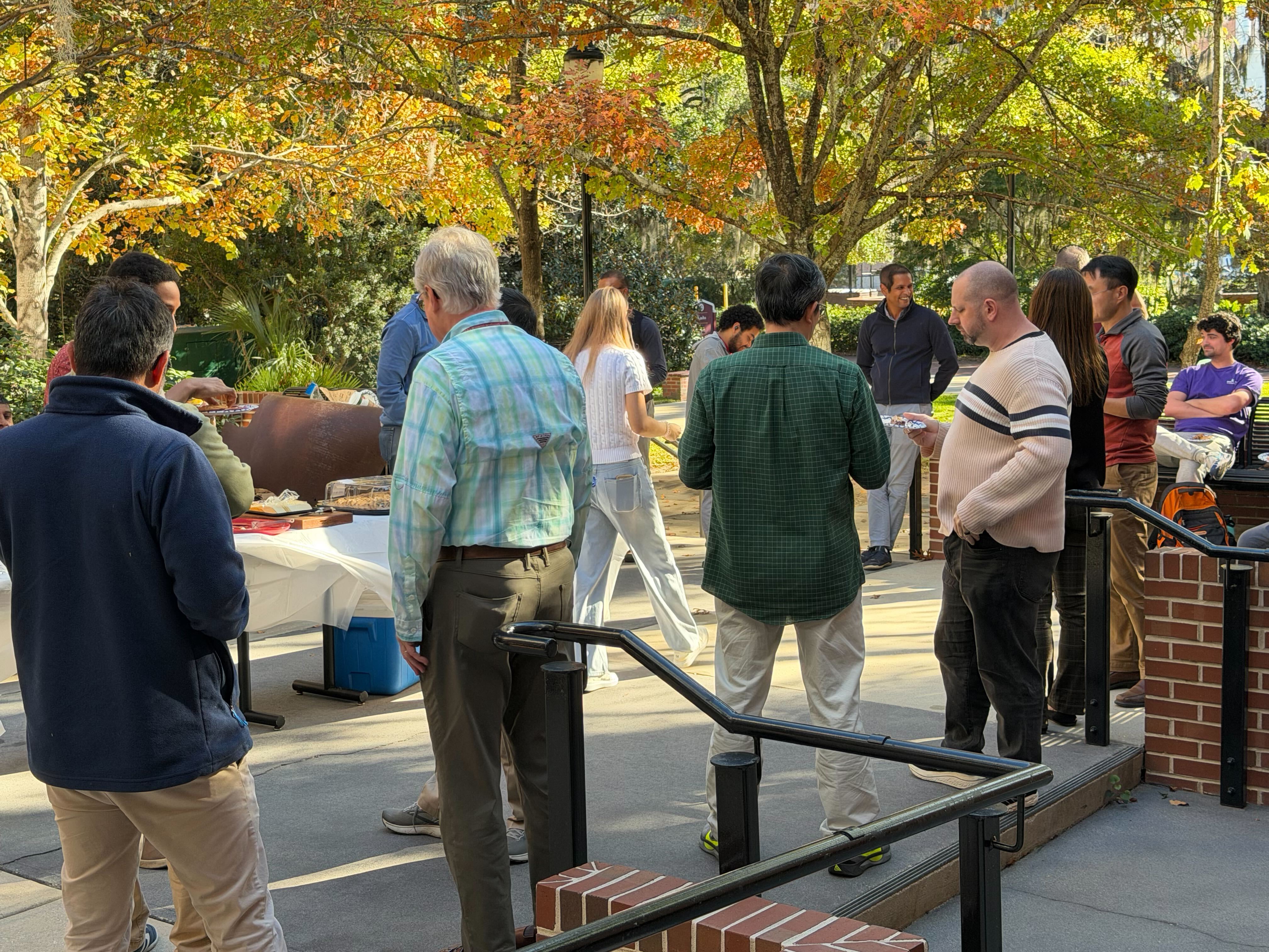 Visitors enjoying refreshments.